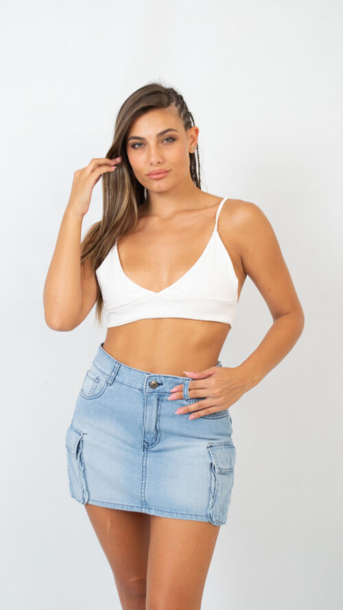 Mini Celeste Cargo Hilo Azul M-38