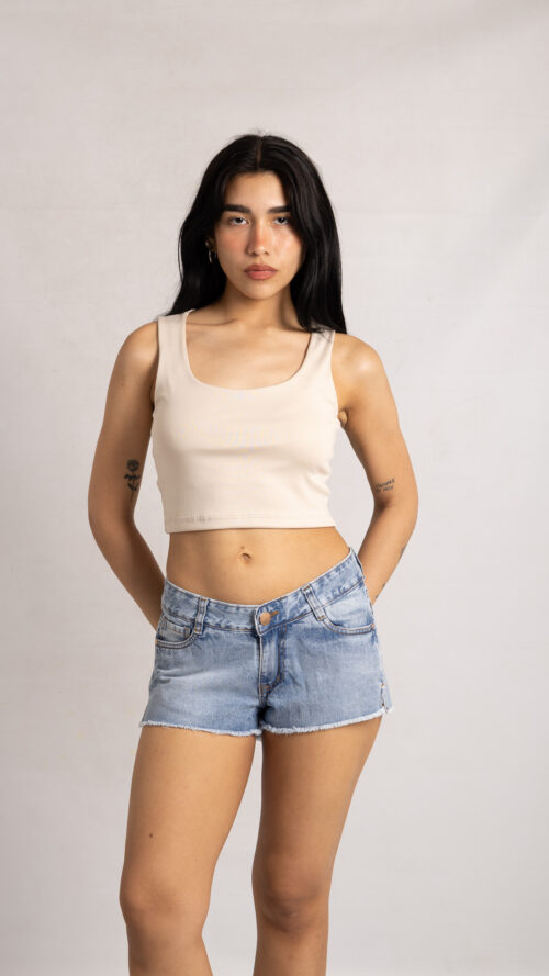 Art. Sh-127 | Short Cut Nevado hilo naranja Tiro bajo