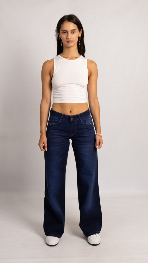 Art. 711 | Wide Leg Pardo H/Gris Tiro Medio X