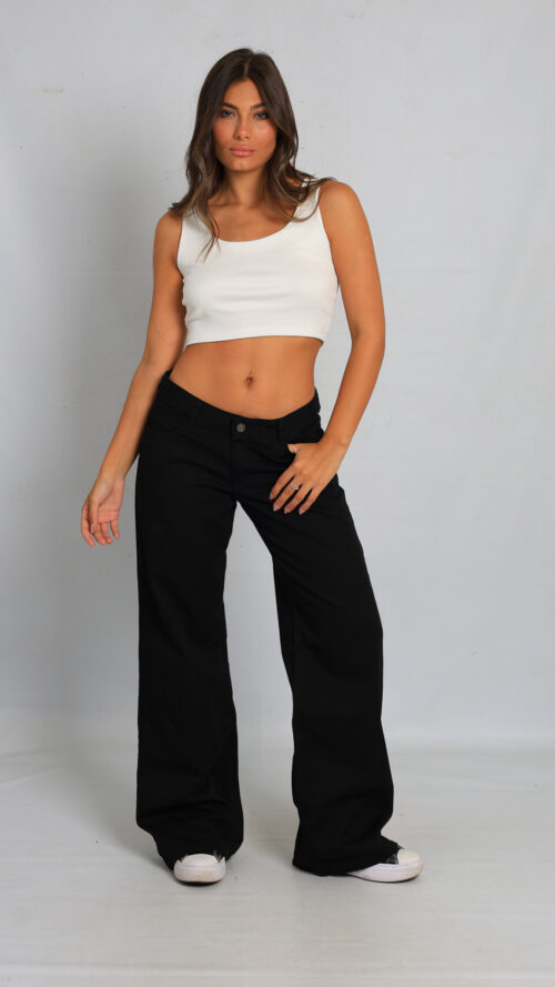 Art. 738 | Wide Leg Negro Tiro Bajo