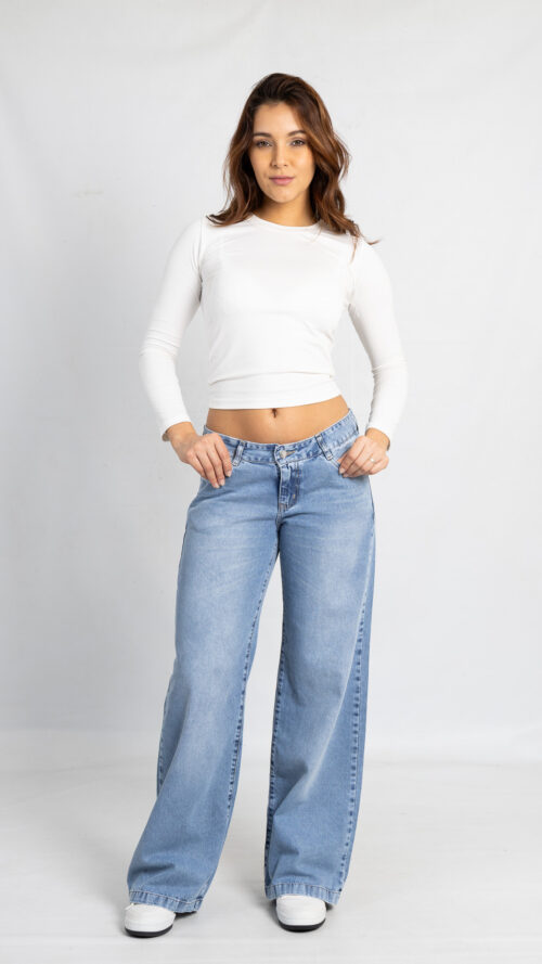Art. 783 l Wide Leg Nevado Claro Tiro Bajo