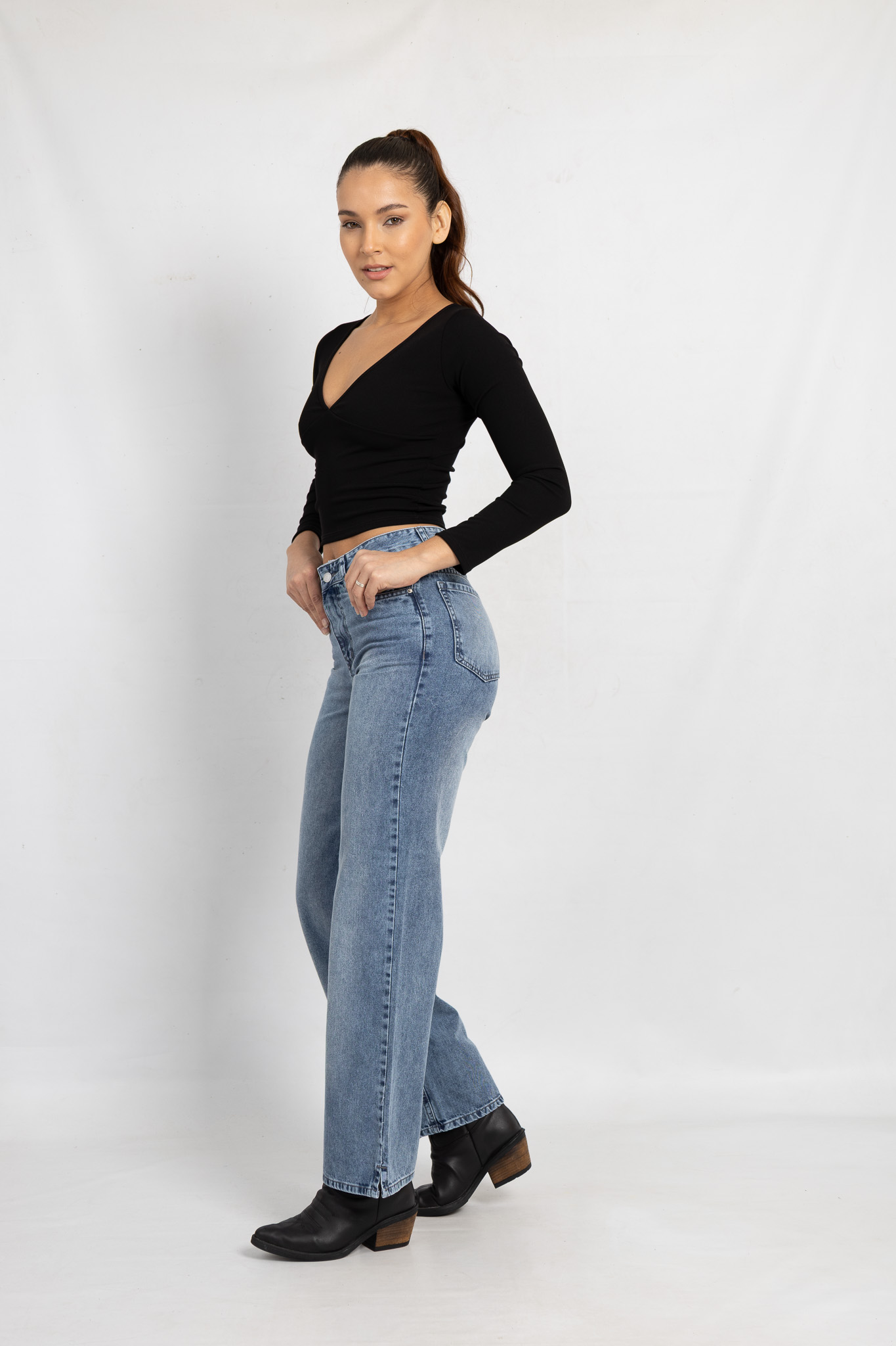 Art. 799 | Wide Leg Mary Nevado Hilo Gris
