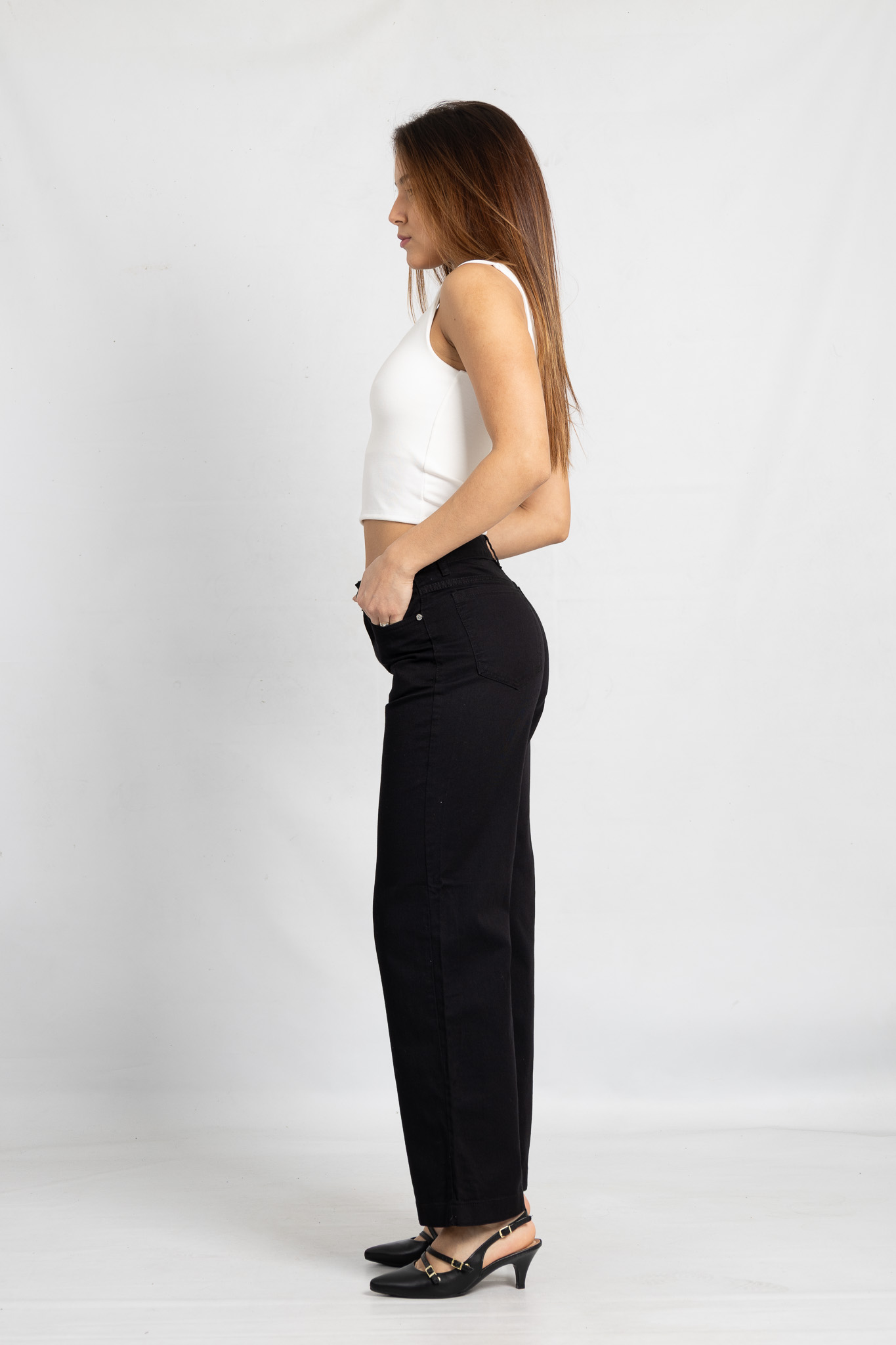Art. 831 | Wide Leg Negro T/Alto Ruedo Ancho