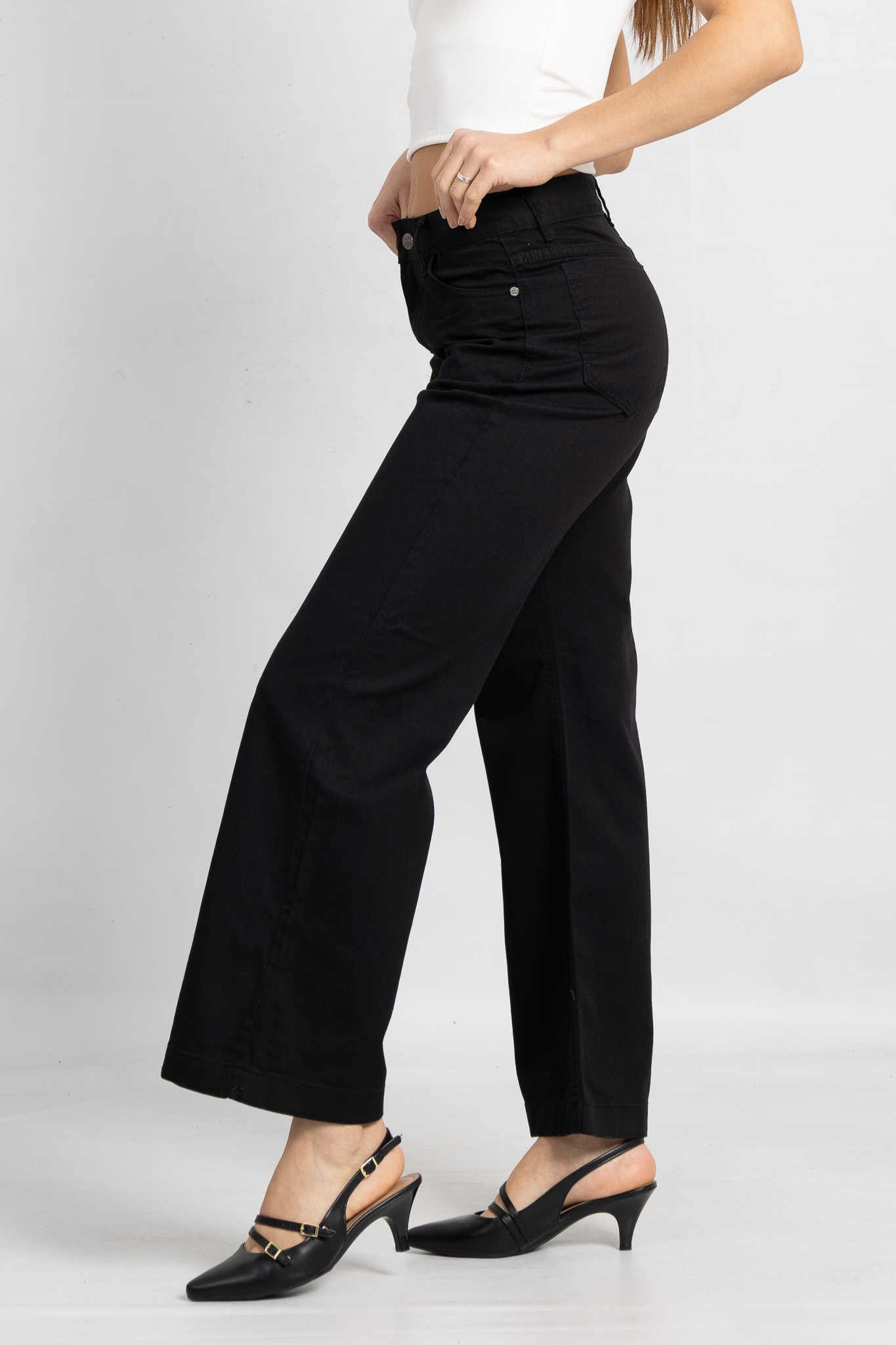 Art. 831 | Wide Leg Negro T/Alto Ruedo Ancho