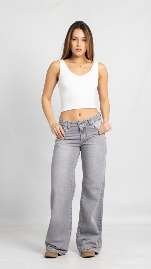Art. 832 | Wide Leg Grey Tiro Medio