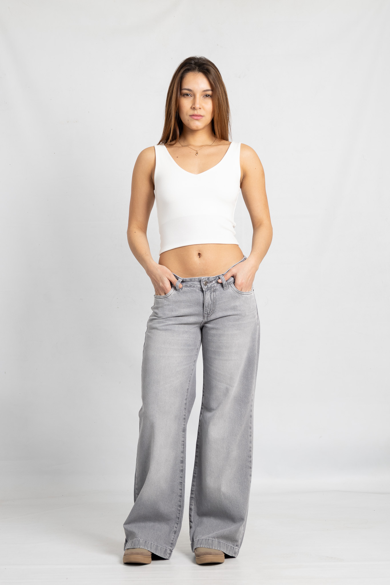 Art. 830 | Wide Leg Grey T/Bajo