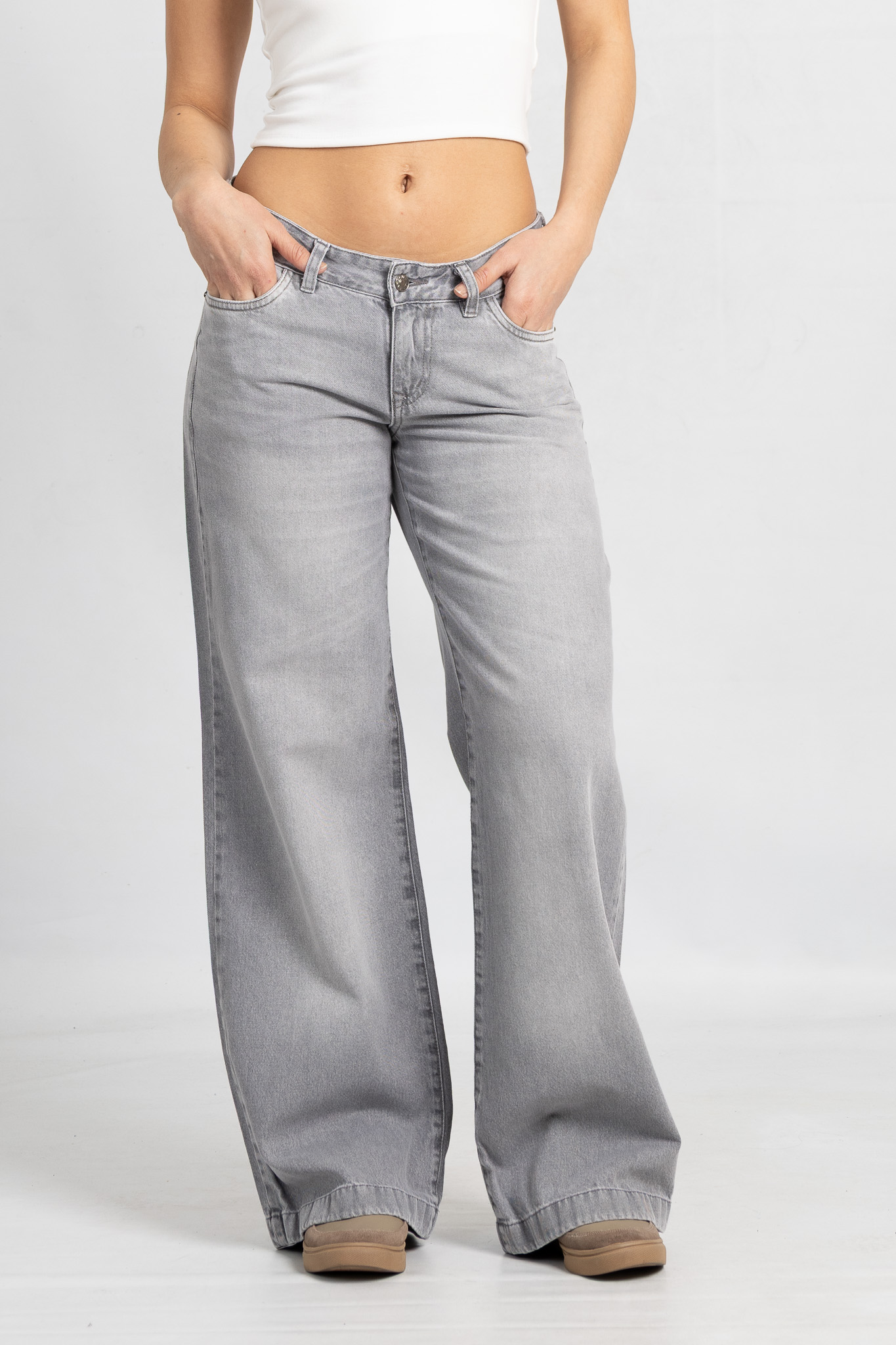 Art. 830 | Wide Leg Grey T/Bajo