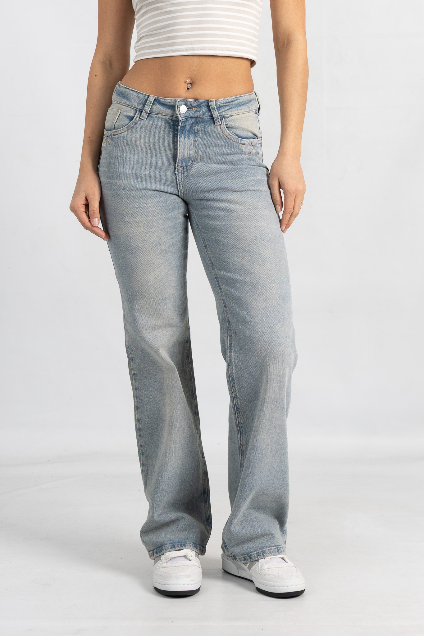 Art. 858 | Wide Leg Matizado Elastizado B/Gris