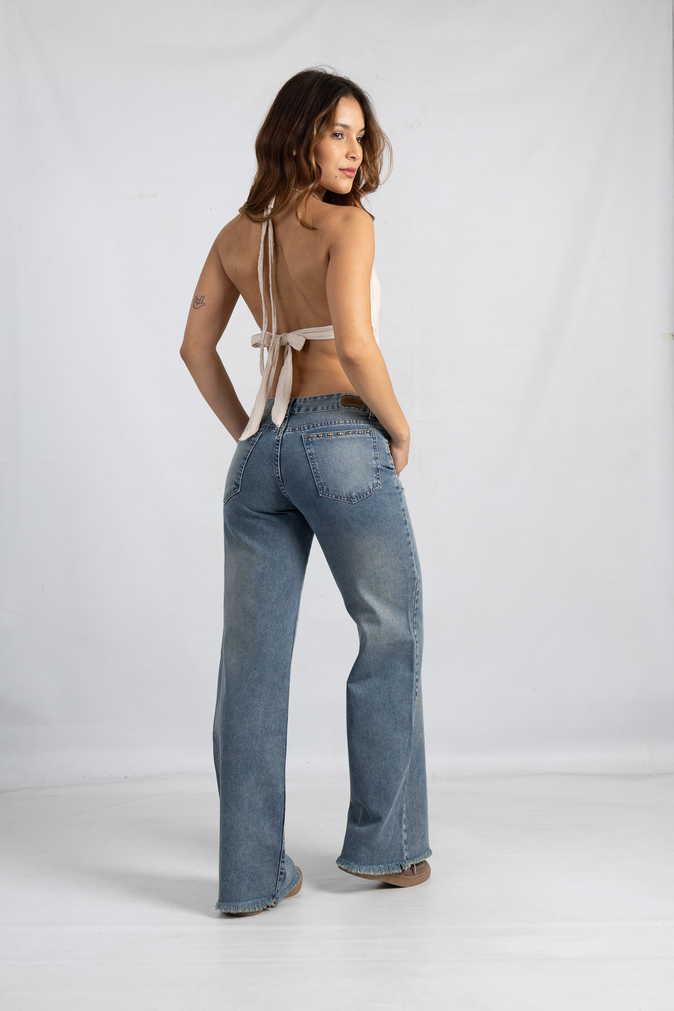 Art. 871 | Wide Leg Oxido Desflecado C/Tachas