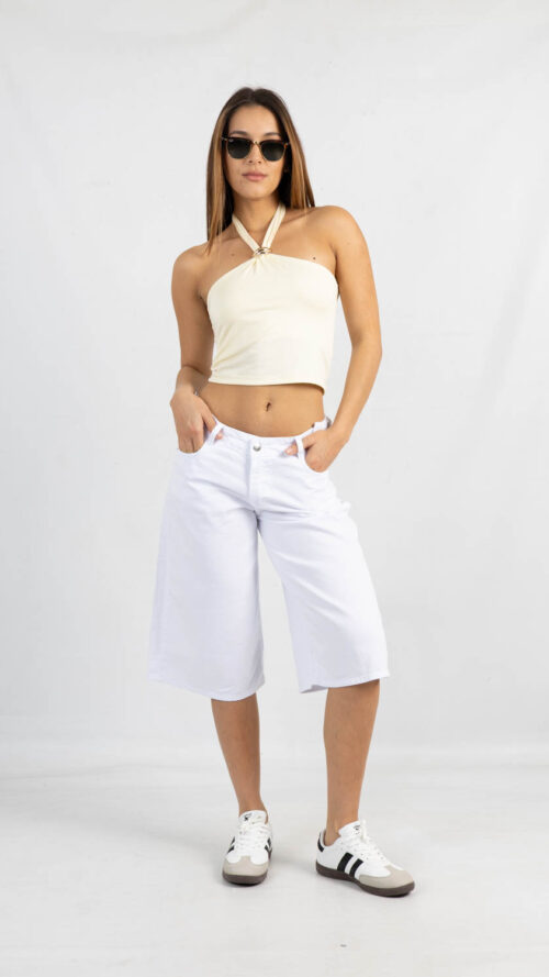 Art. Sh-133 | Bermuda Baggy Blanco Con Hebilla