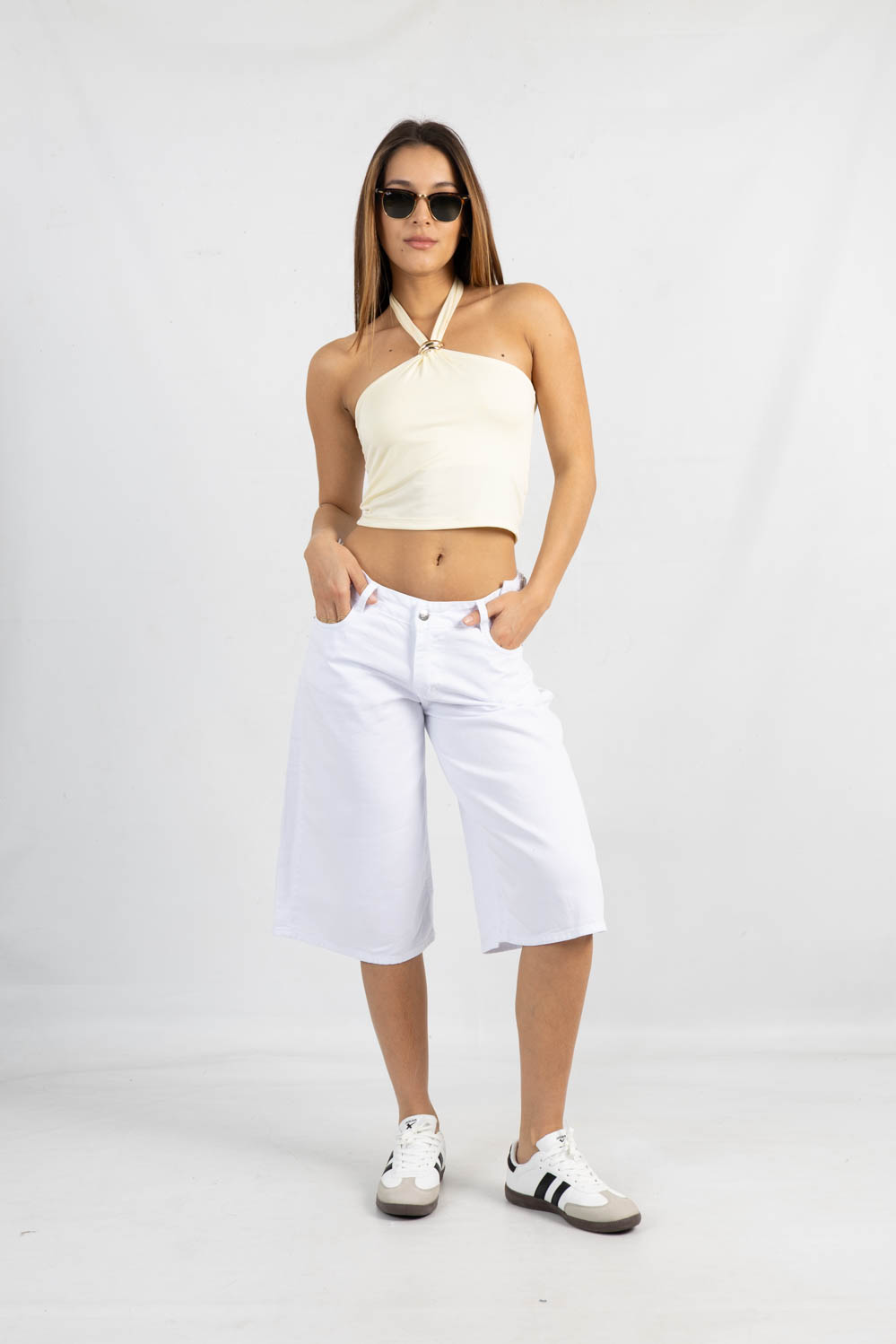 Art. Sh-133 | Bermuda Baggy Blanco Con Hebilla