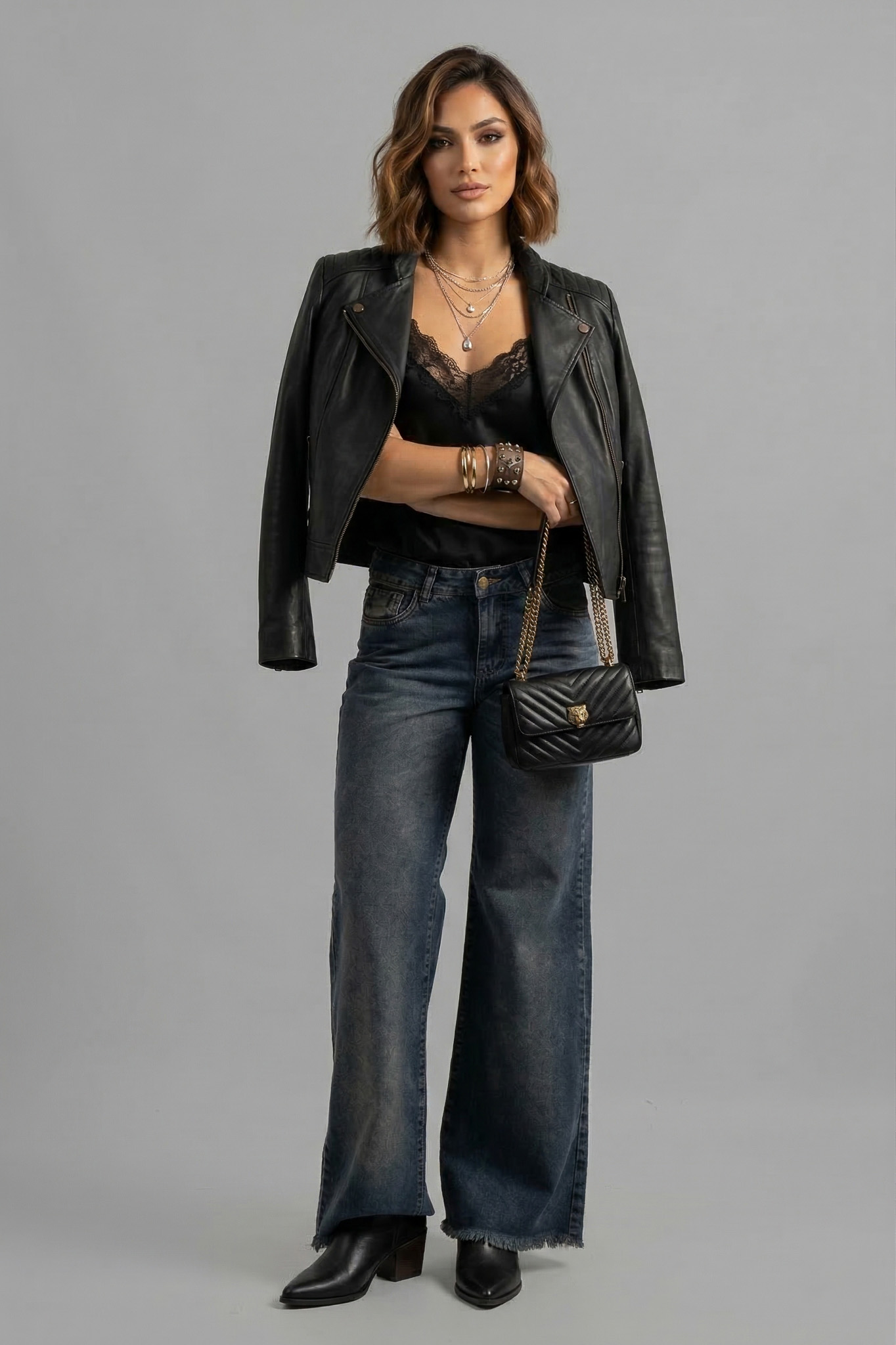 Art. 906 | Wide Leg Oxido Desflecado H/Gris