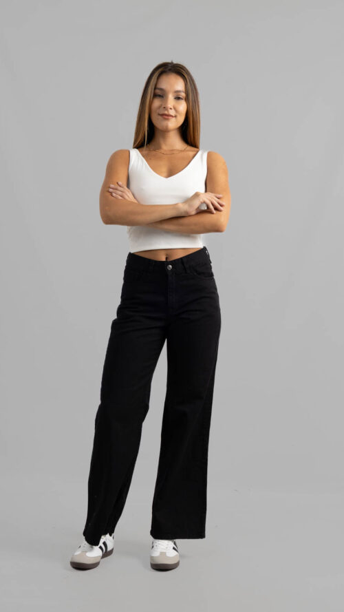 Art. 904 | Wide Leg Negro Tiro Alto