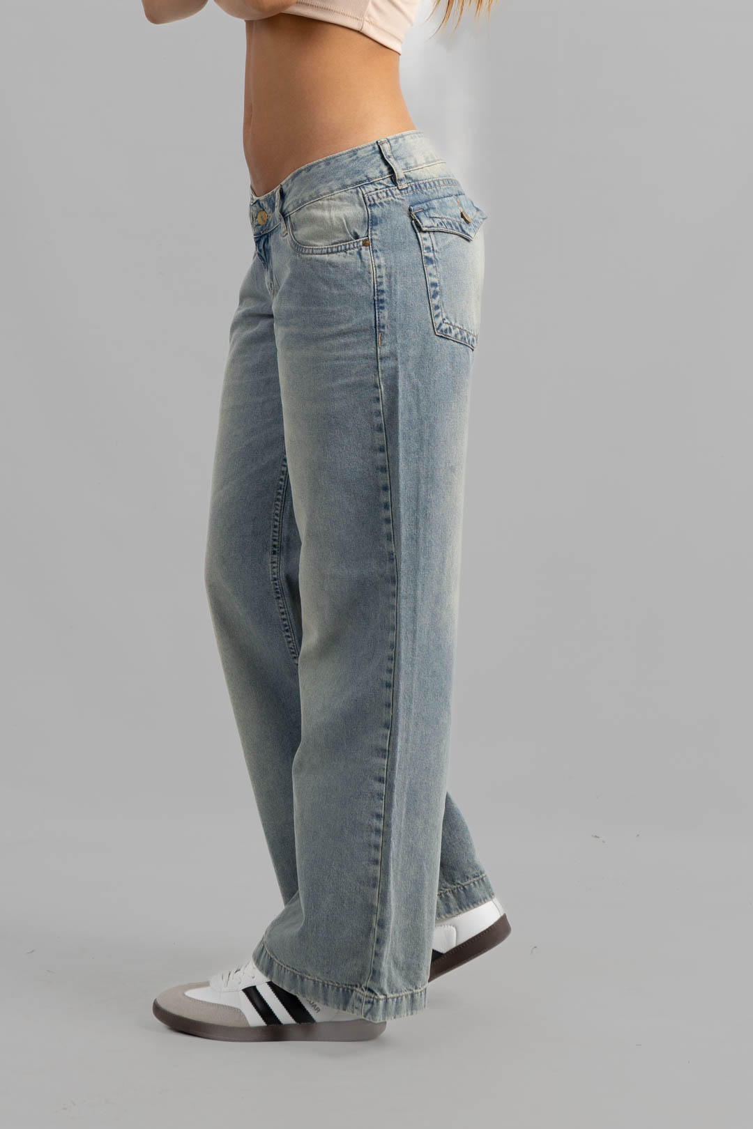 Art. 893 | Wide Leg Matizado Oscuro Tapa Trasera H/Beige