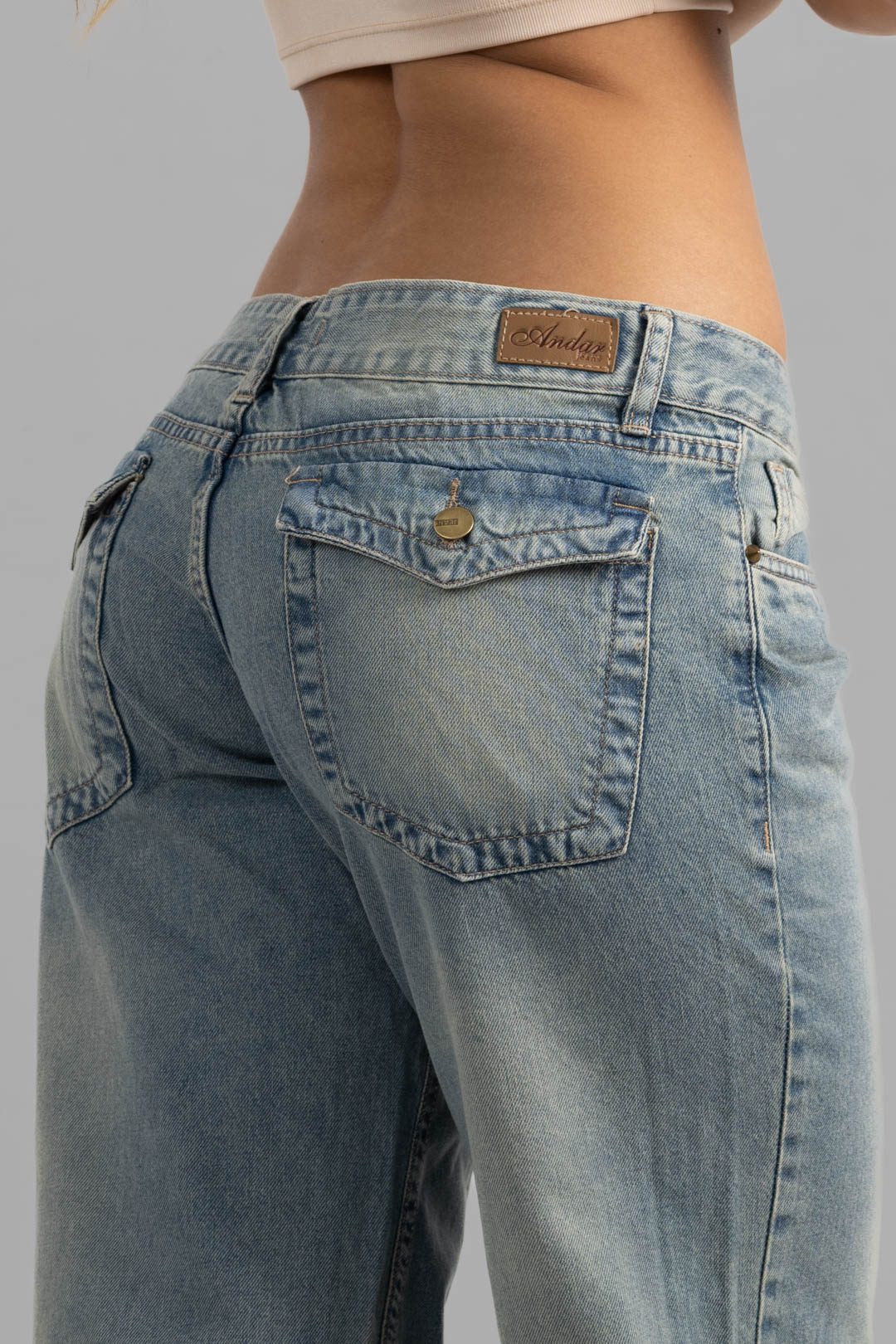 Art. 893 | Wide Leg Matizado Oscuro Tapa Trasera H/Beige