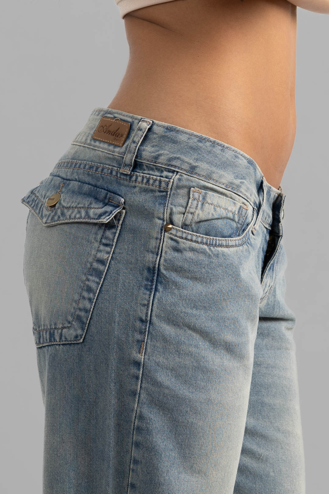 Art. 893 | Wide Leg Matizado Oscuro Tapa Trasera H/Beige