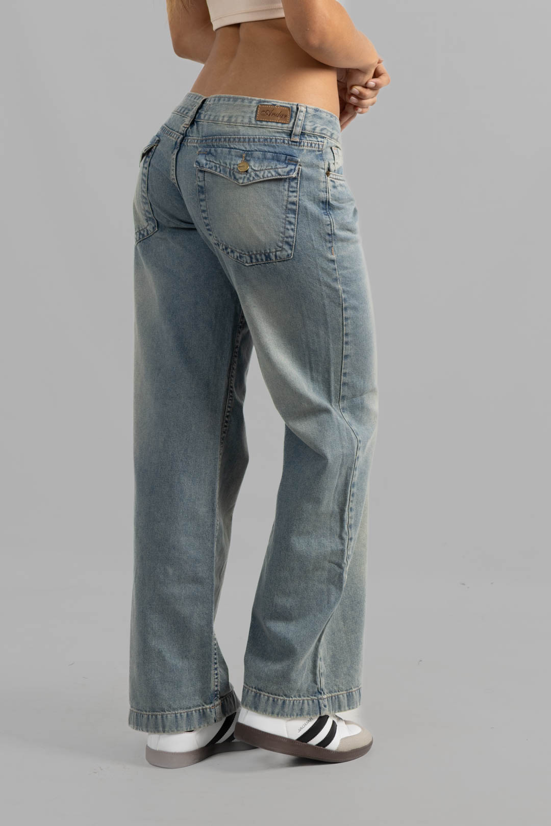 Art. 893 | Wide Leg Matizado Oscuro Tapa Trasera H/Beige