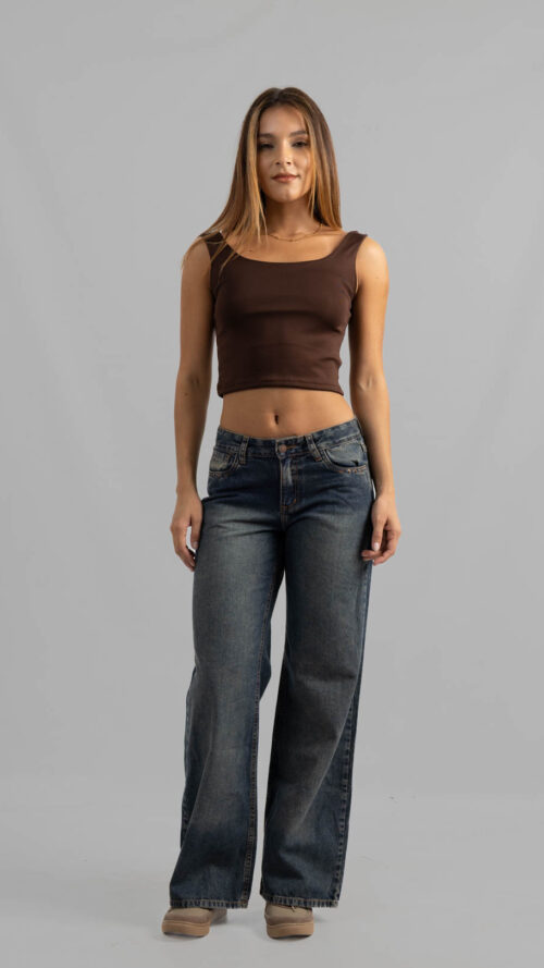 Art. 895 | Wide Leg Oxido Tapa Trasera H/M Tiro Medio