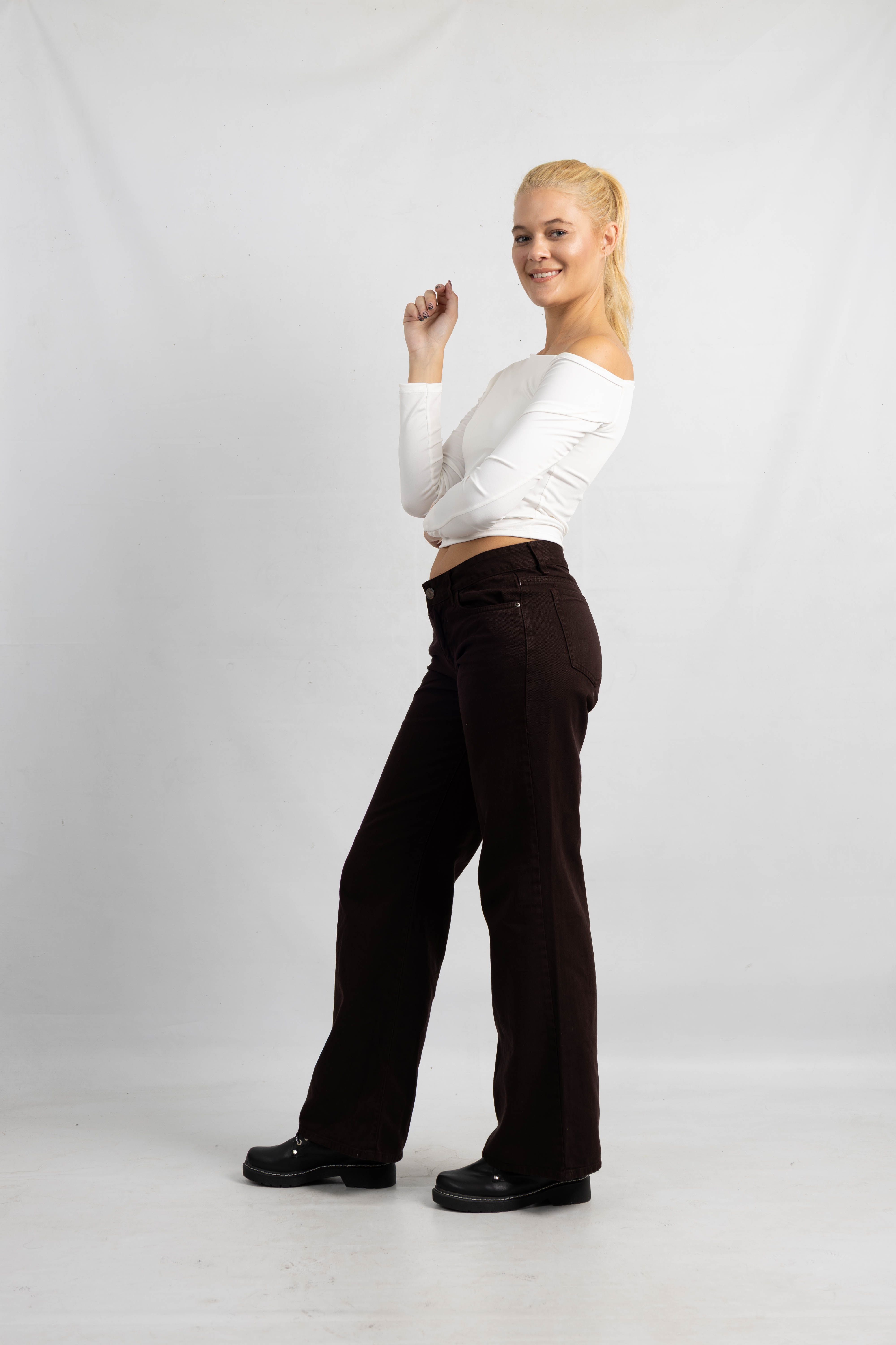 Art. 929 | Wide Leg Chocolate Tiro Medio