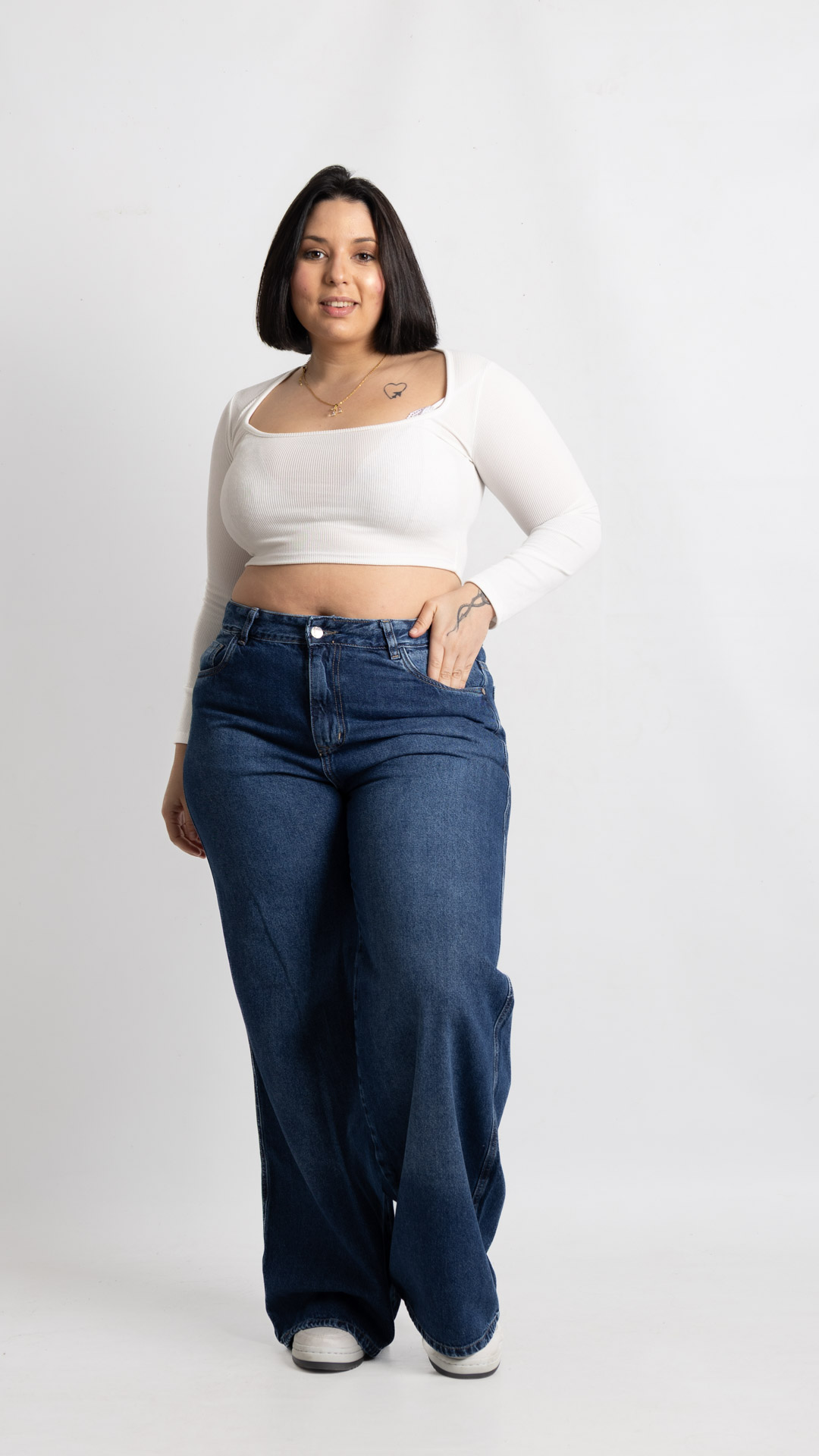 Art. 926 | Talle Especial Wide Leg Azul Rigido