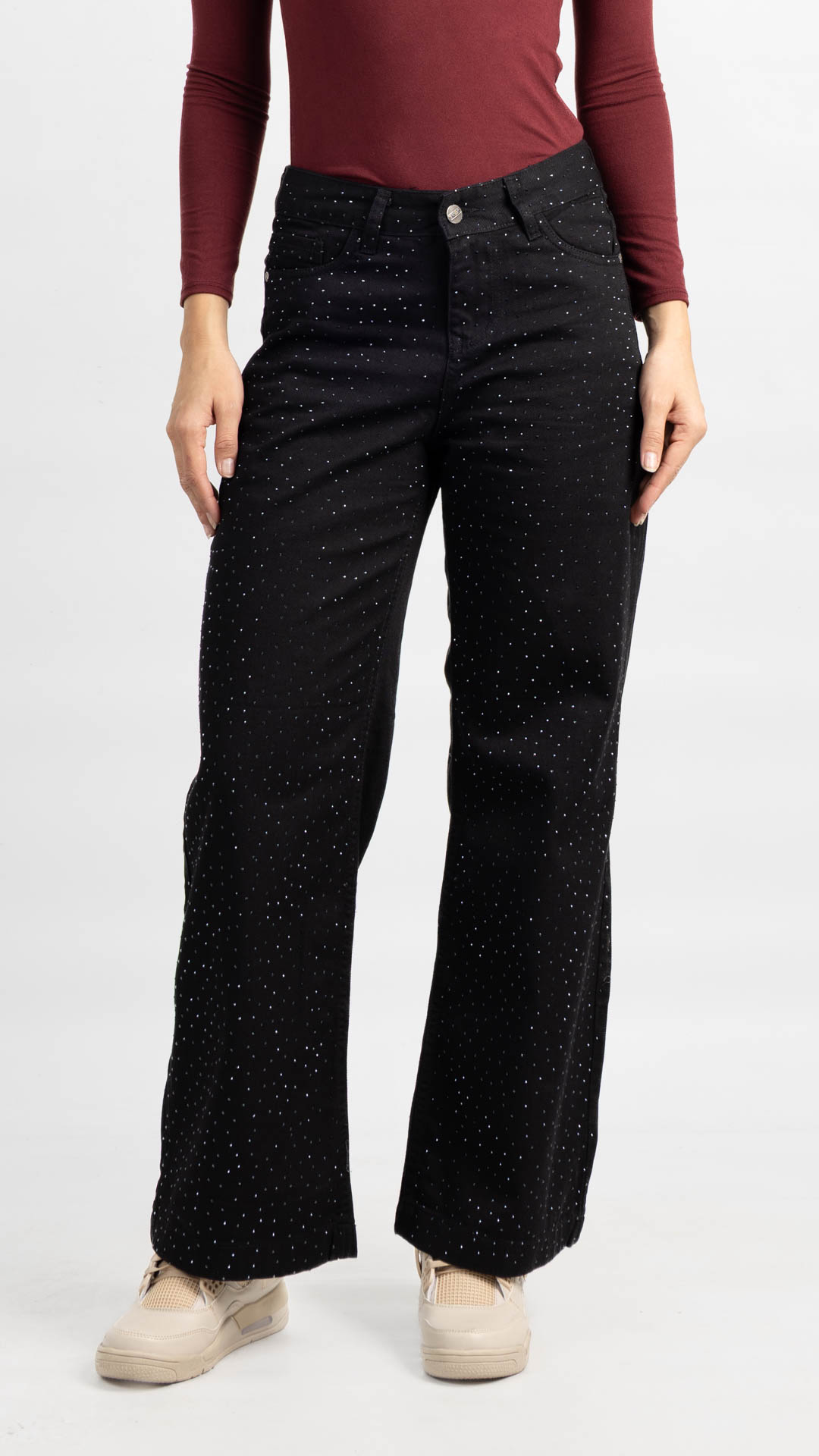 Art. 982 | Wide Leg Negro Con Brillo TA