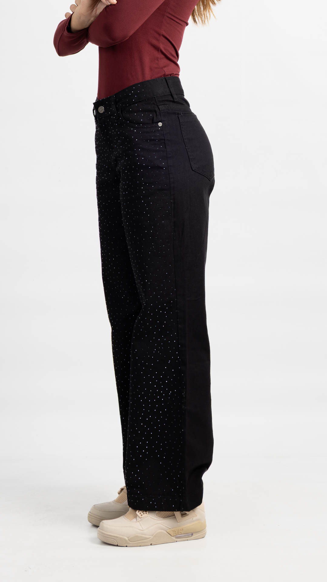 Art. 982 | Wide Leg Negro Con Brillo TA