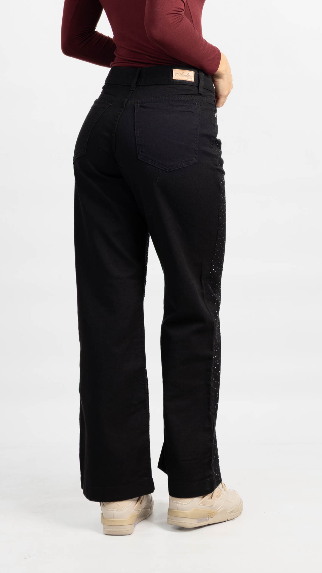 Art. 982 | Wide Leg Negro Con Brillo TA