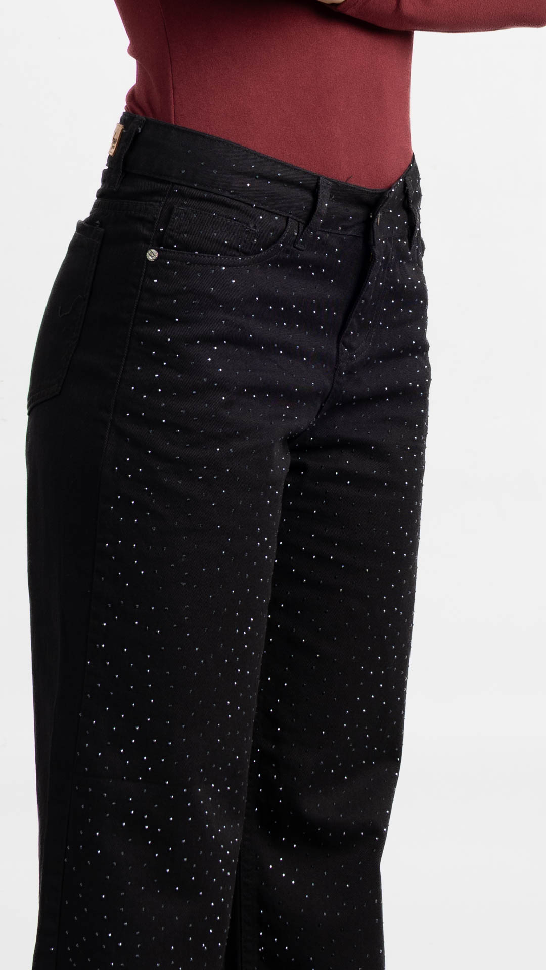 Art. 982 | Wide Leg Negro Con Brillo TA