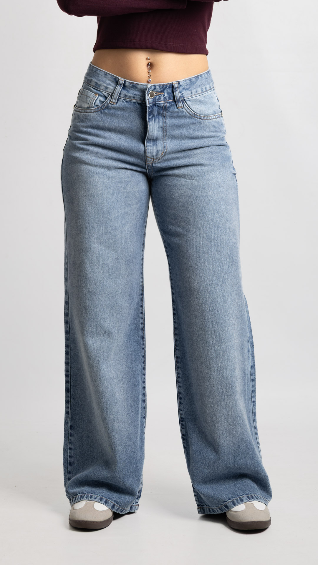 andar jeans 21 de julio -565 Art. 993 | Wide Leg Nevado C/Pinches