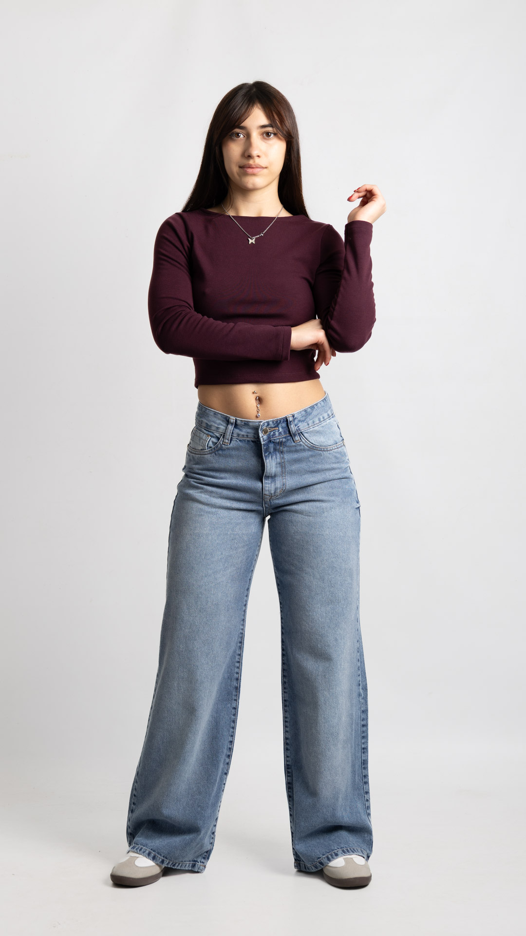andar jeans 21 de julio -573 Art. 993 | Wide Leg Nevado C/Pinches