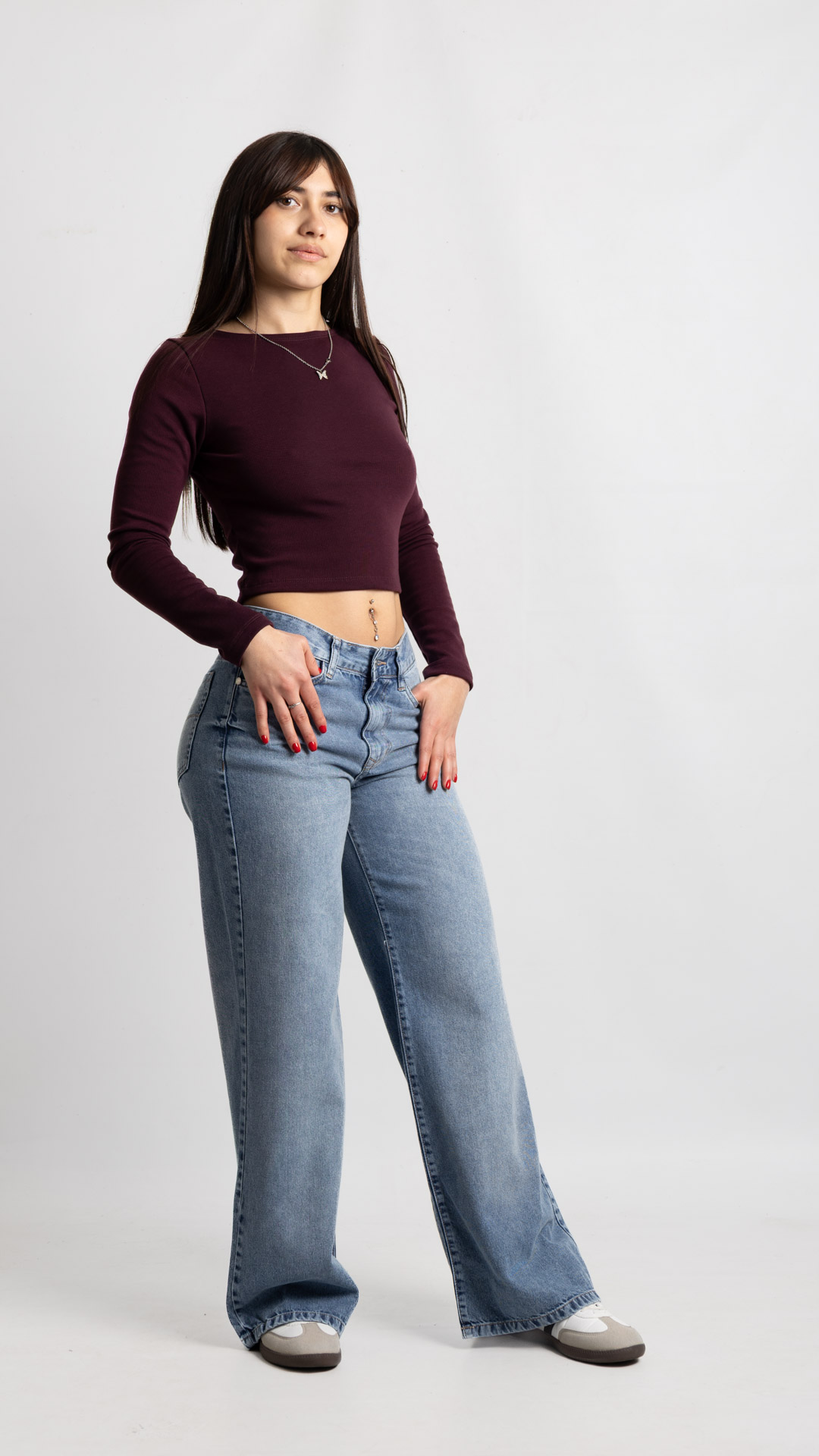 andar jeans 21 de julio -576 Art. 993 | Wide Leg Nevado C/Pinches