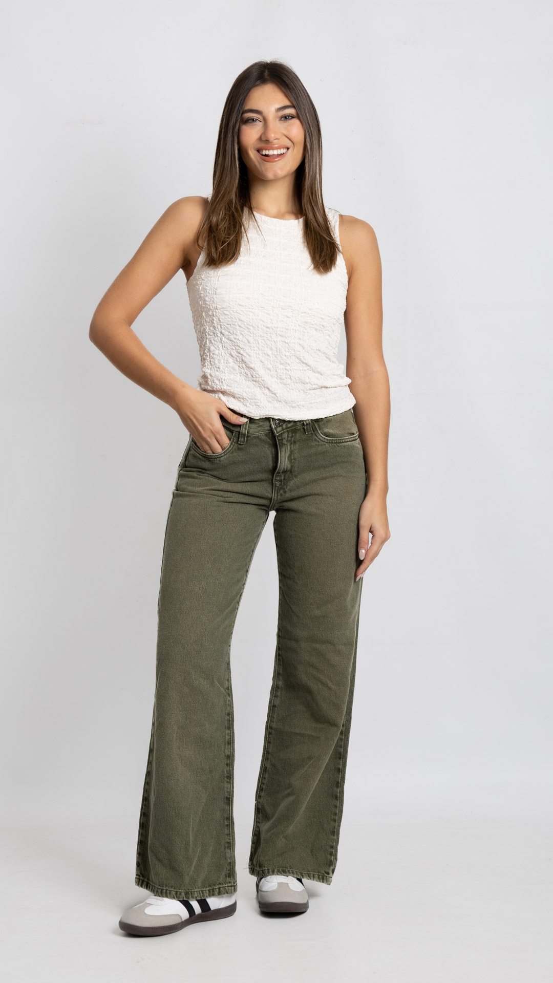 Art. 1011 | Wide Leg Cardi Green