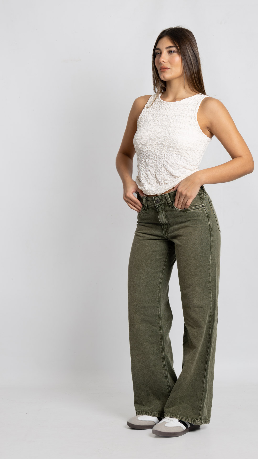 Art. 1011 | Wide Leg Cardi Green