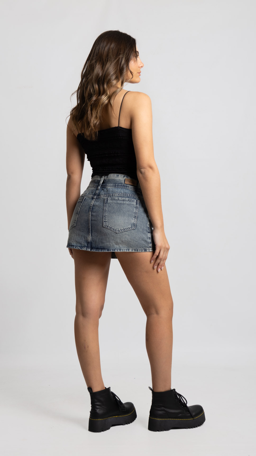 M-90 | Mini Short Matizado Hilo Gris 2 Botones