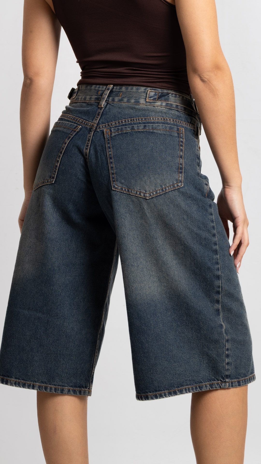 Sh-207 | Baggy Bermuda Oxido H/M Con Hebilla TM